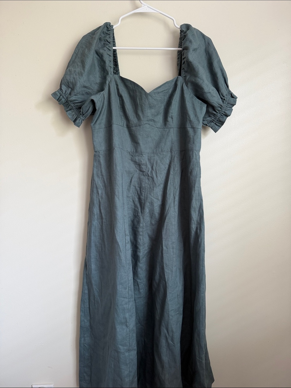 Boden Slate Blue Green Puff-Sleeve Maxi Dress NWT size 8
